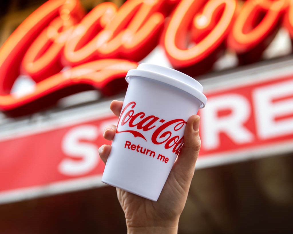 A Coca-Cola returnable cup