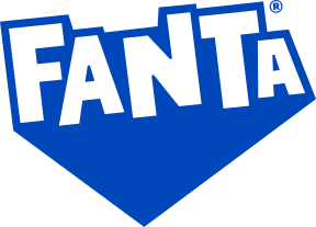 Fanta logo na plavoj pozadini